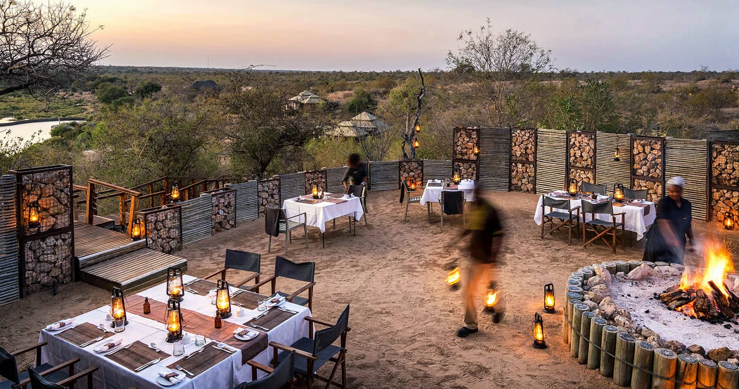 Boma dinner at Simbavati Hilltop Lodge in South Africa