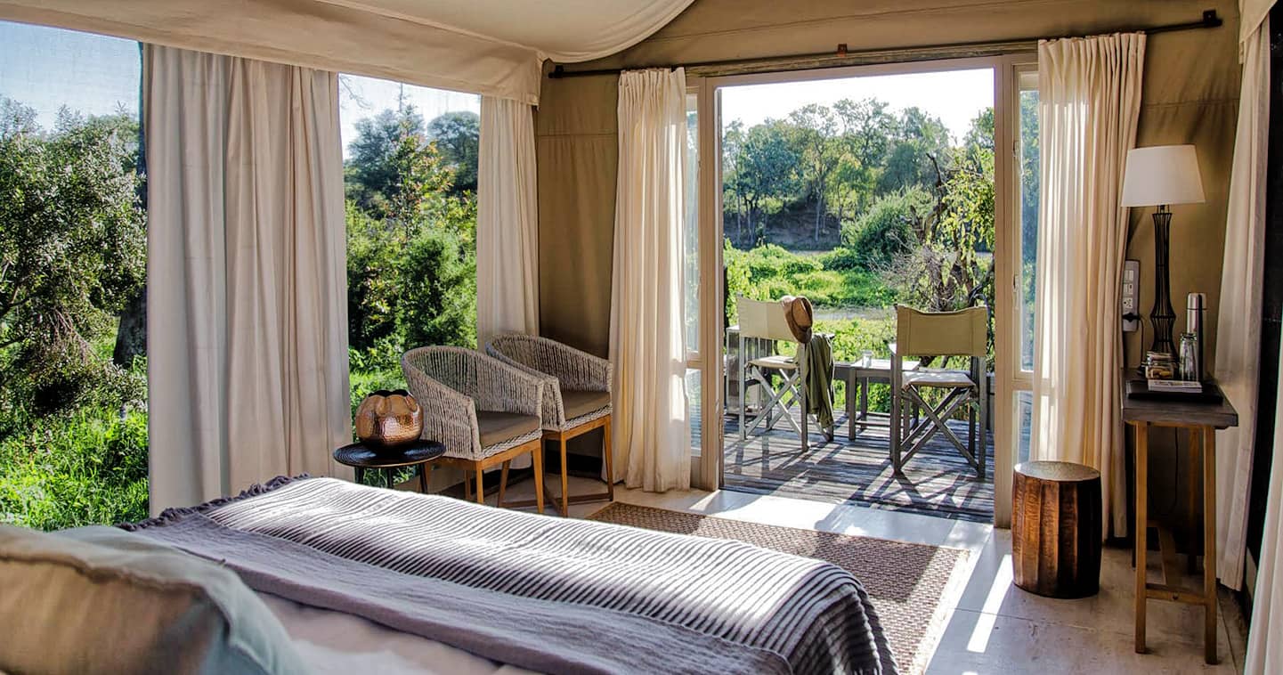 Luxury safari tent in Timbavati at Simbavati River Lodge